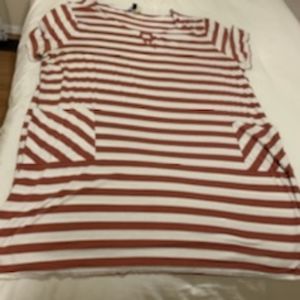 Brown and White dress